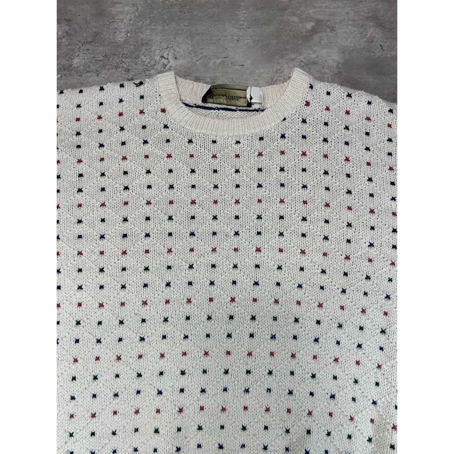 Vintage 90s Bernhard Altmann Abstract Spotted Print Pullover Sweater Size XL