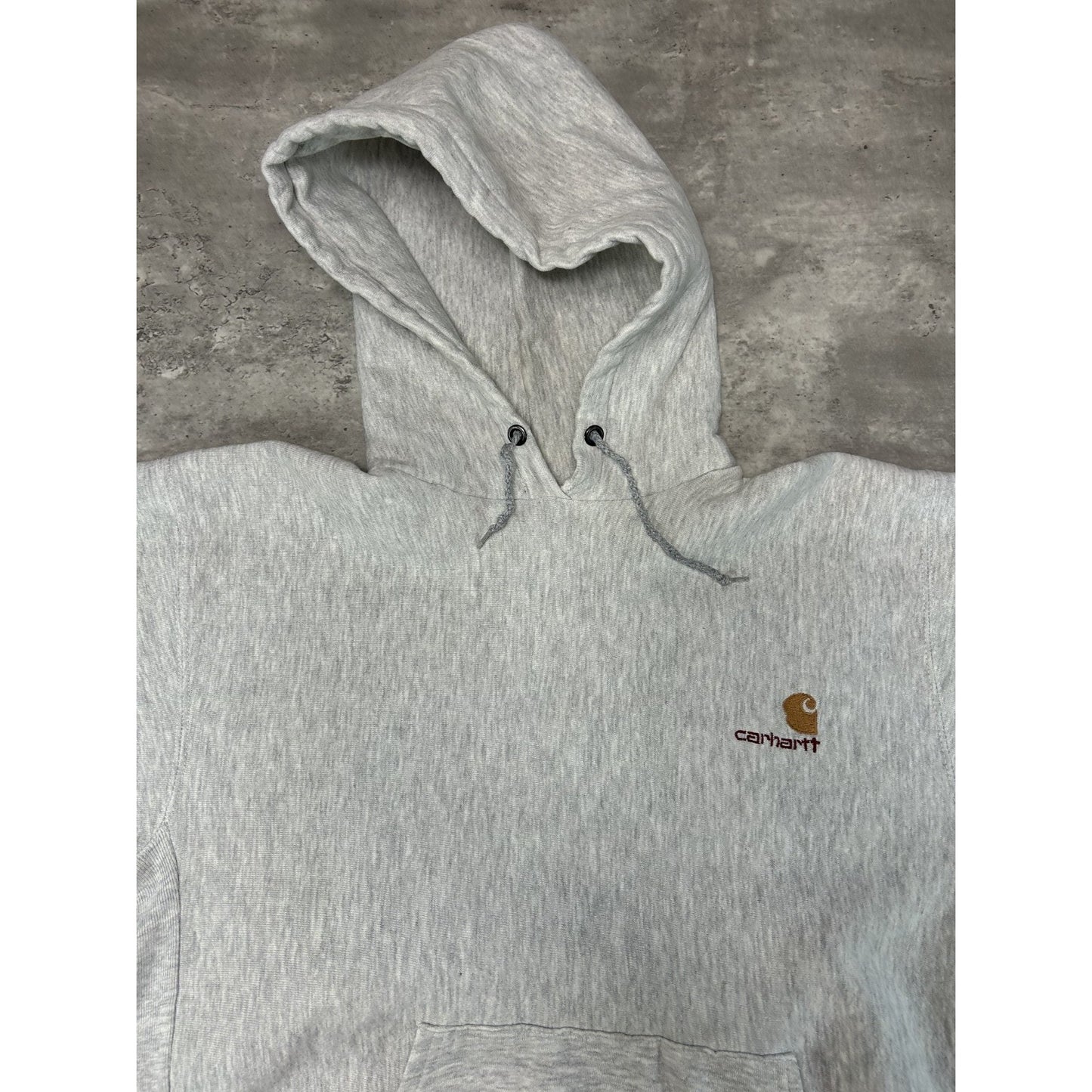 Vintage 90s Carhartt Heavyweight Embroidered Workwear Hooded Sweatshirt Size Med