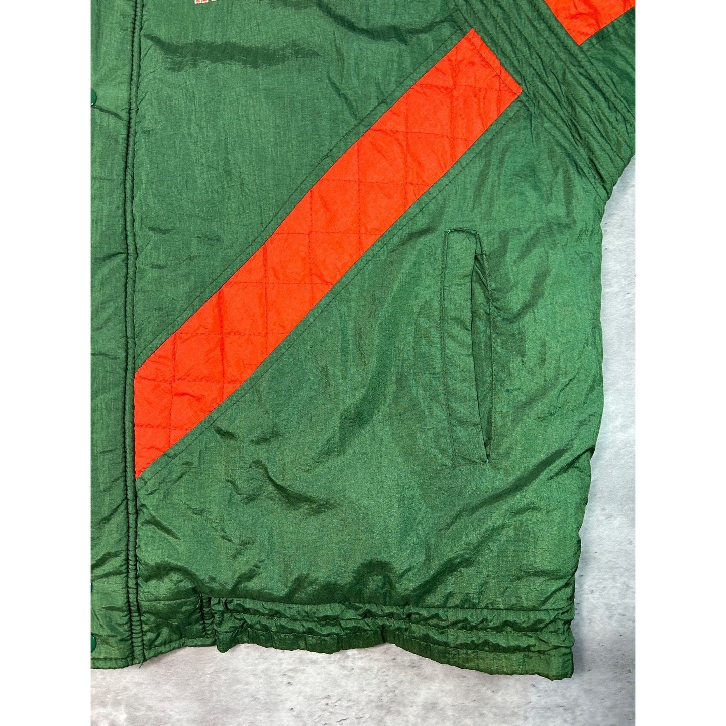 Vintage 90s Miami Hurricanes NCAA Insulated Full Zip Starter Jacket Size XL