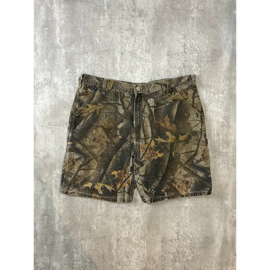 Vintage Carhartt Realtree Hardwoods Workwear Camo Carpenter Shorts Size 40