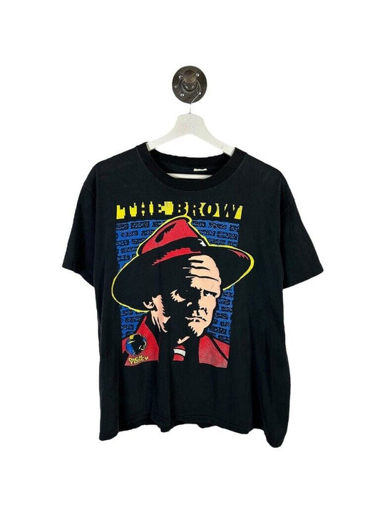 Vintage 90s Dick Tracy The Brow Comic Promo Graphic T-Shirt Size Medium Black