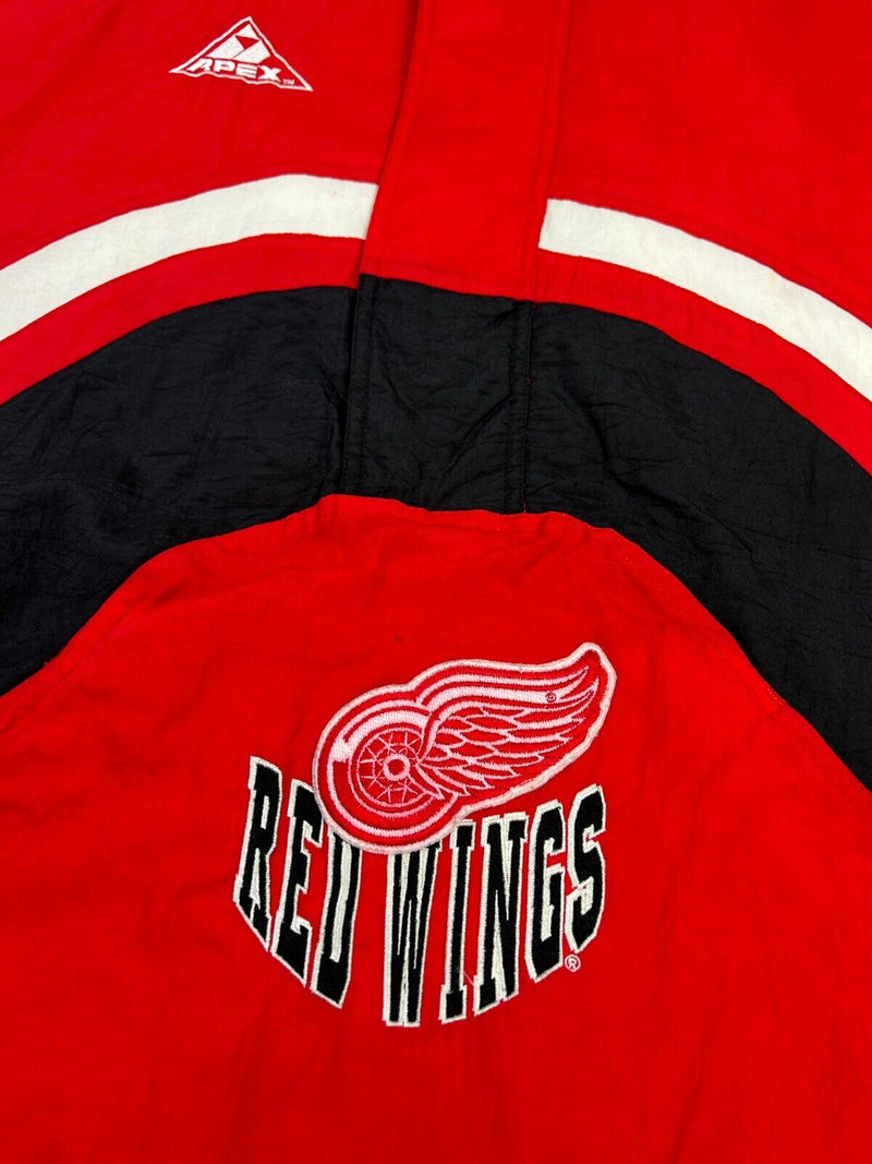 Vintage 90s Detroit Red Wings NHL Apex One 1/2 Zip Insulated Jacket Size XL Red