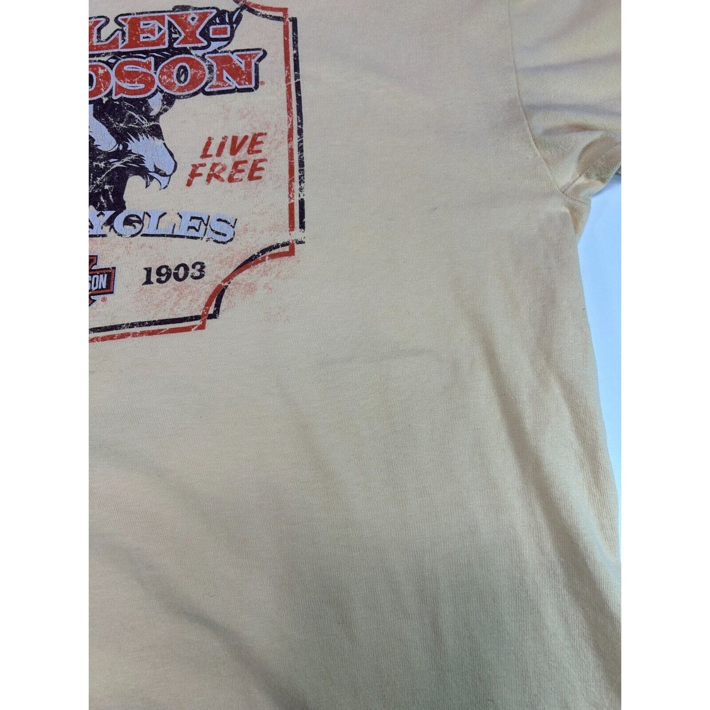 Harley Davidson Ride Free Live Free Bald Eagle Graphic T-Shirt Size Medium