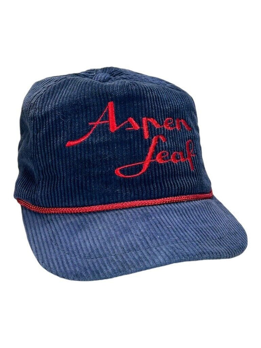 Vintage 80s/90s Aspen Leaf Embroidered Corduroy Snapback Hat OSFA