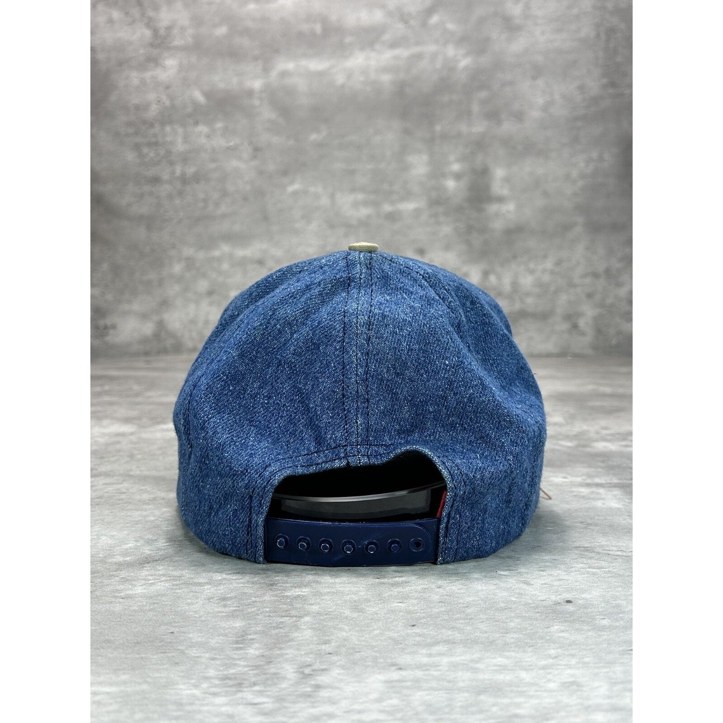 Vintage 90s Coca Cola Embroidered Spellout Logo Denim Snapback Hat OSFA
