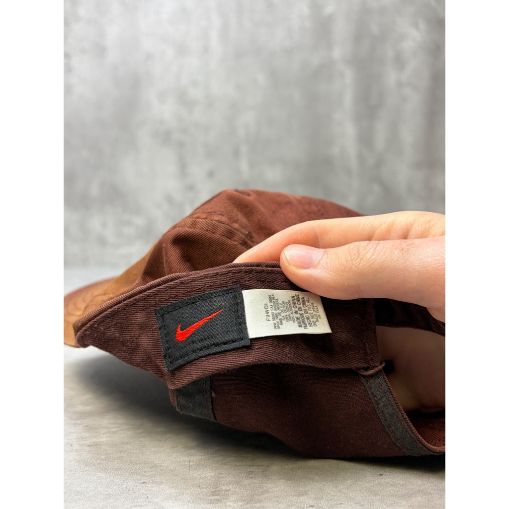 Vintage 2000s Nike Embroidered Swoosh Earth Tone Strapback Hat OSFA