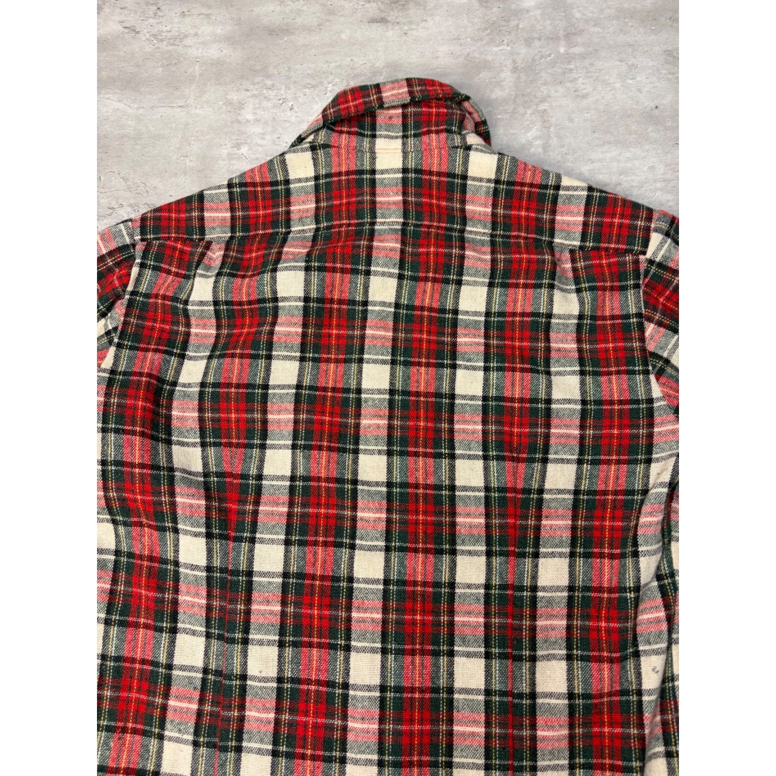 Vintage 1970s Hand Made Plaid Print Insulated Collared Jacket Size Large