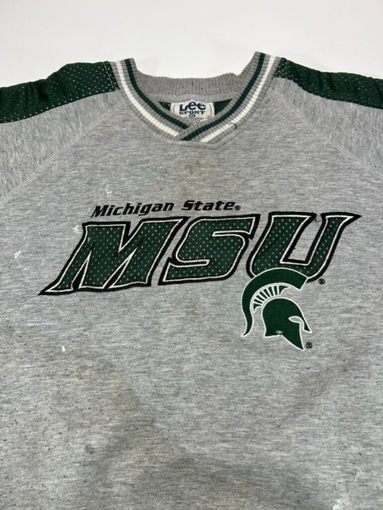 Vintage Michigan State Spartans NCAA Distressed Collegiate Sweatshirt Size XL