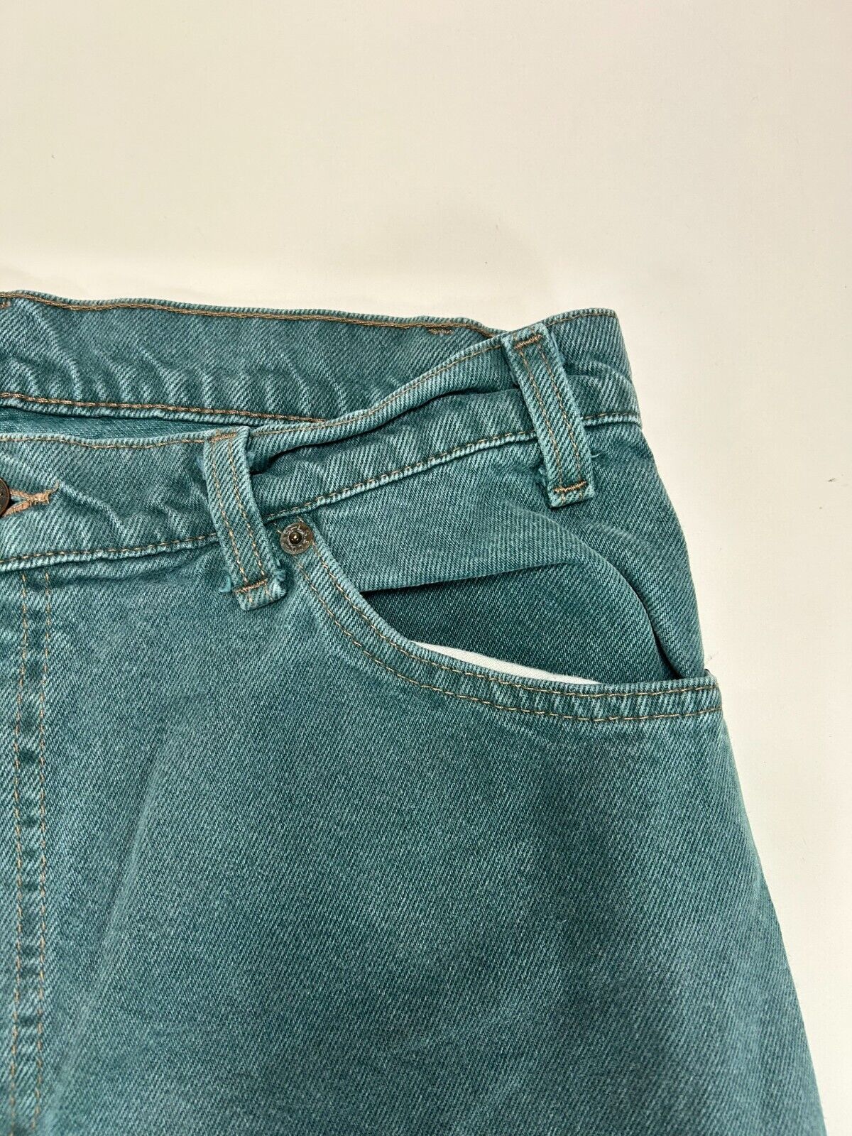 Vintage 90s Levis 550 Blue Tab Teal Wash Denim Pants Size 32W