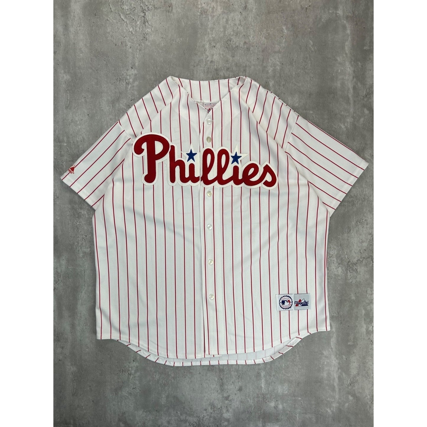Vintage 90s Jim Thome #25 Philadelphia Phillies MLB Pinstripe Jersey Size 2XL