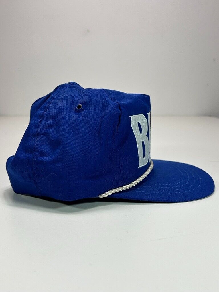 Vintage 80s Labatts Blue Embroidered Beer Promo Snapback Hat OSFA