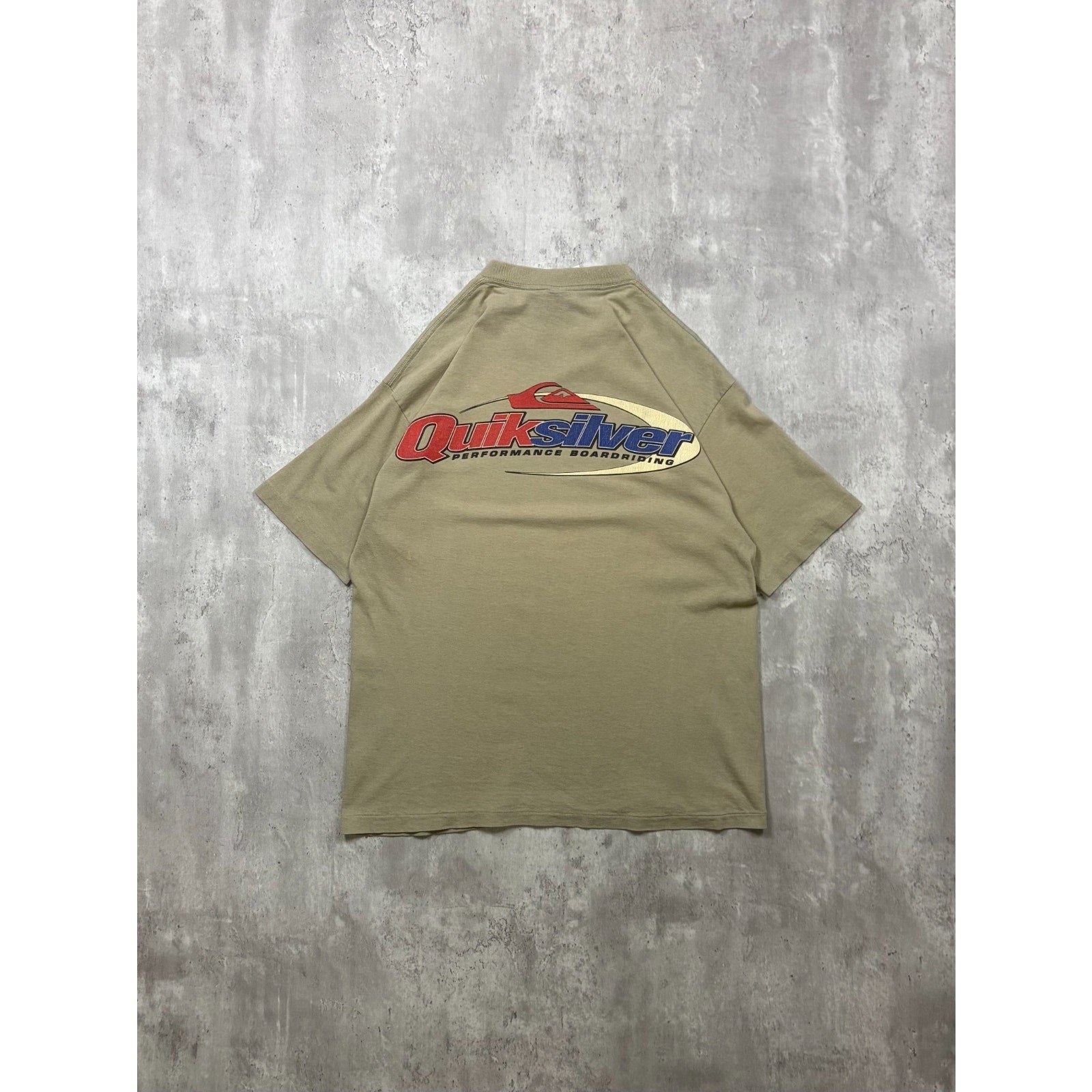 Vintage Y2K Quiksilver Advanced Boarding Two Tone Spellout Logo T-Shirt Sz Large