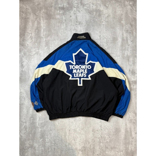 Vintage 90s Toronto Maple Leafs NFL Embroidered Nylon Windbreaker Jacket Sz XXL