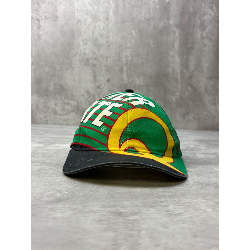 Vintage 90s Nascar Quaker State Racing All Over Print Snapback Hat OSFA
