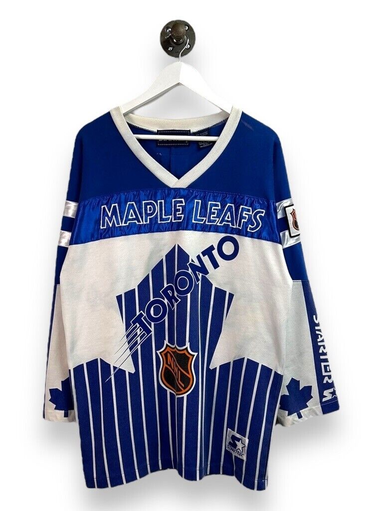 VTG 80s Toronto Maple Leafs NHL Campbell Conference AOP Hockey Jersey Size XL