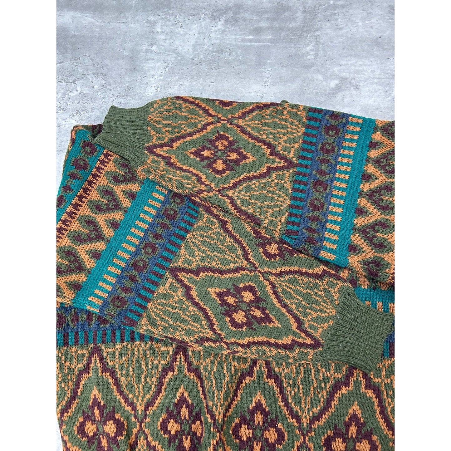 Vintage 90s Celebrity Club Abstract Striped Pullover Knit Sweater Size XL