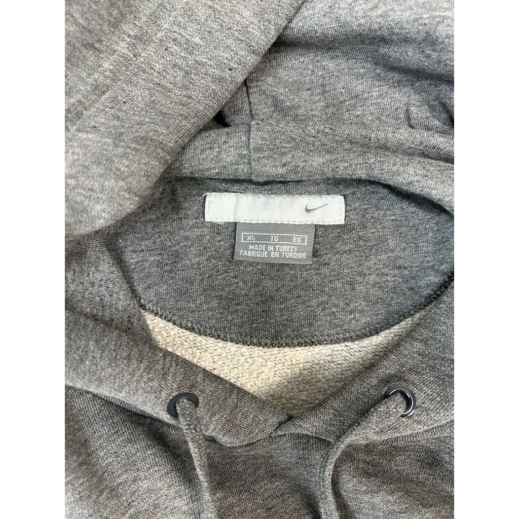 Vintage 2000s Nike Embroidered Mini Swoosh Hooded Sweatshirt Size XL Gray