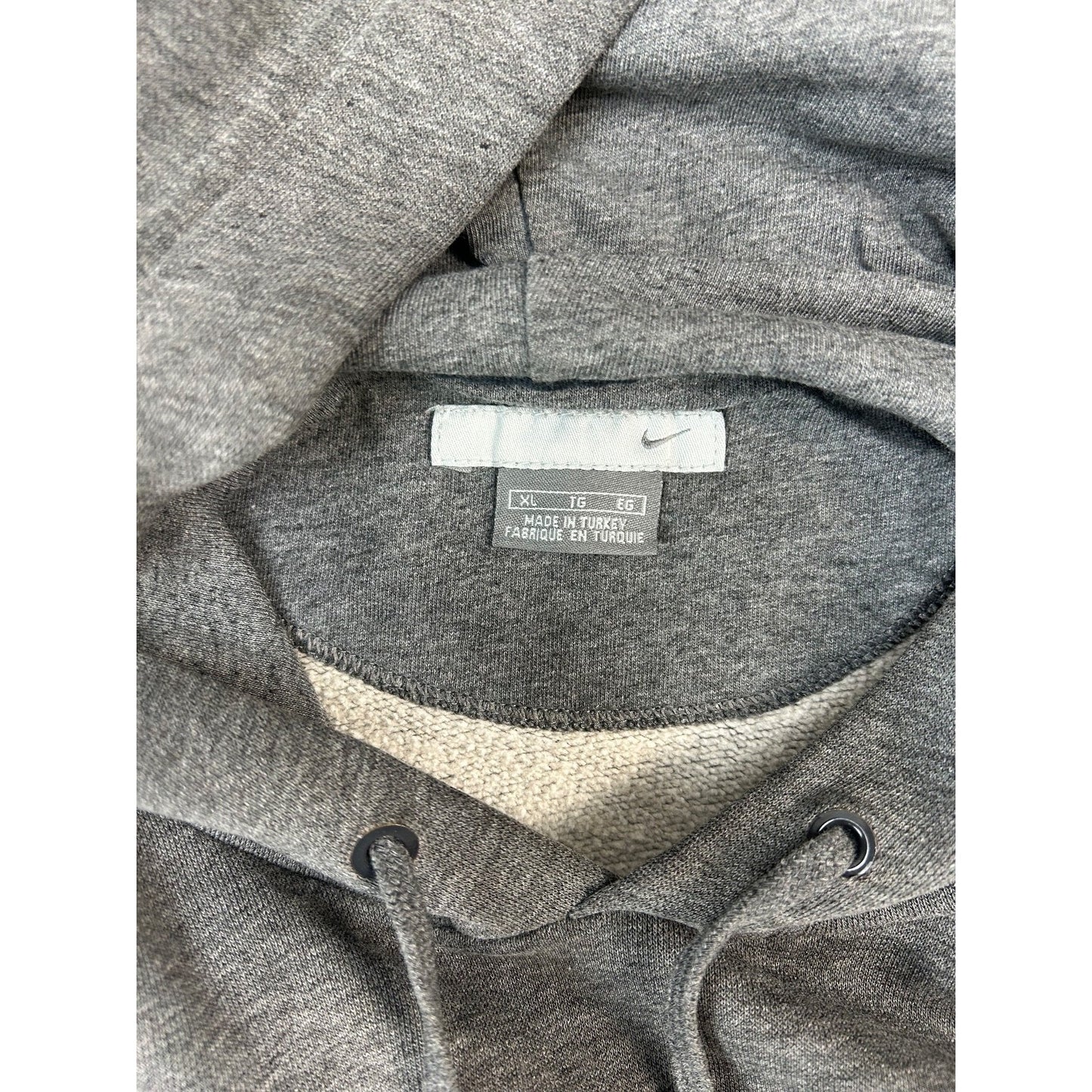 Vintage 2000s Nike Embroidered Mini Swoosh Hooded Sweatshirt Size XL Gray