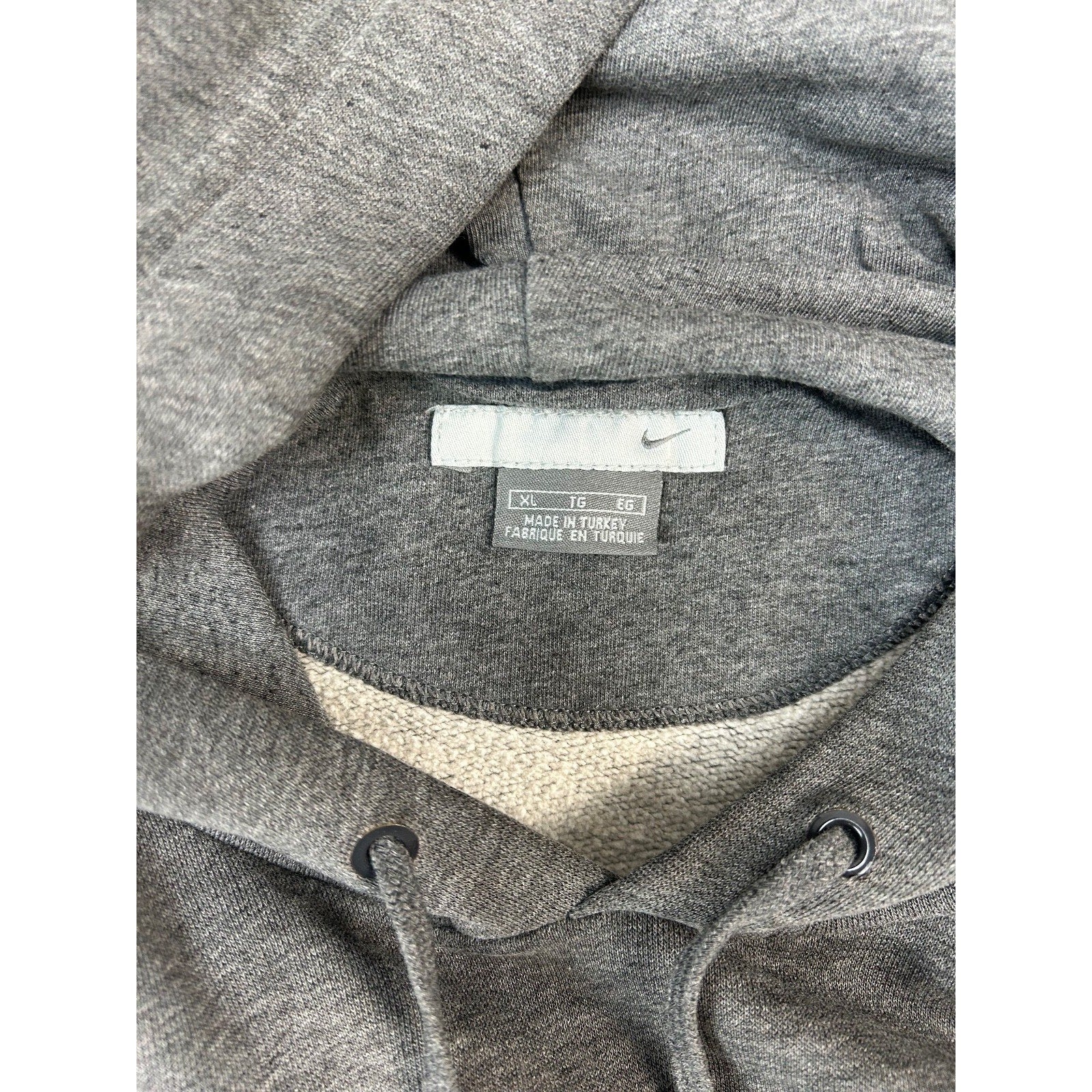 Vintage 2000s Nike Embroidered Mini Swoosh Hooded Sweatshirt Size XL Gray