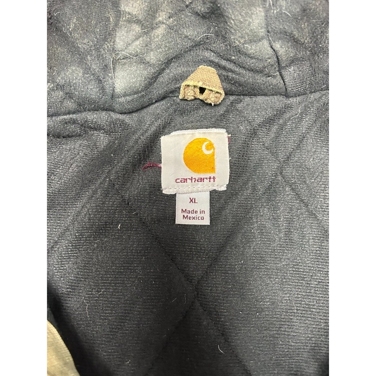 Vintage Carhartt Insulated Canvas Workwear Hooded Active Jacket Size XL