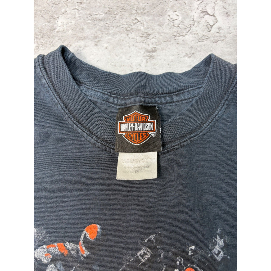 Vintage Harley Davidson Racing On The Right Track Graphic T-Shirt Size Medium