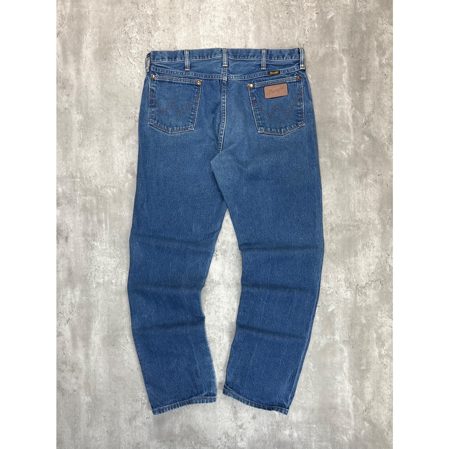 Vintage Wrangler Dark Wash Denim Western Pants Size 34 Blue