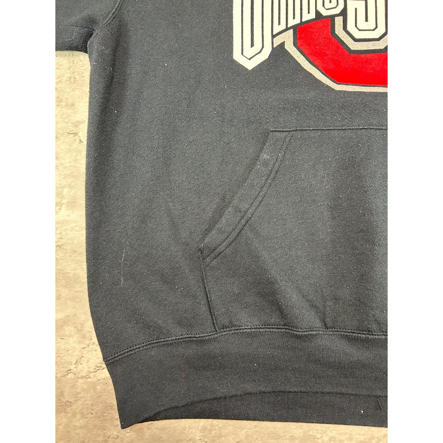 Vintage 90s Ohio State Buckeyes NCAA Graphic Hooded Sweatshirt Size 2XL