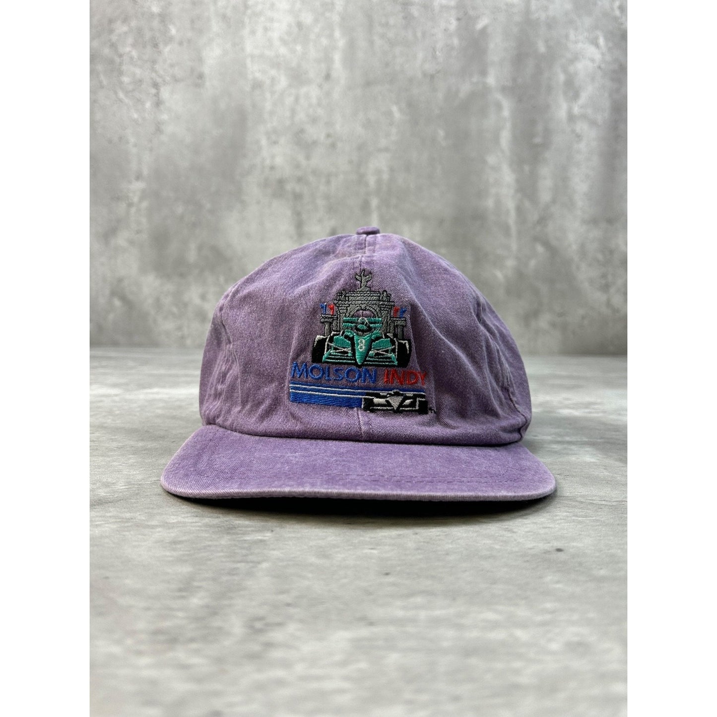 Vintage 90s Molson Indy Embroidered Racing Logo Strapback Hat OSFA
