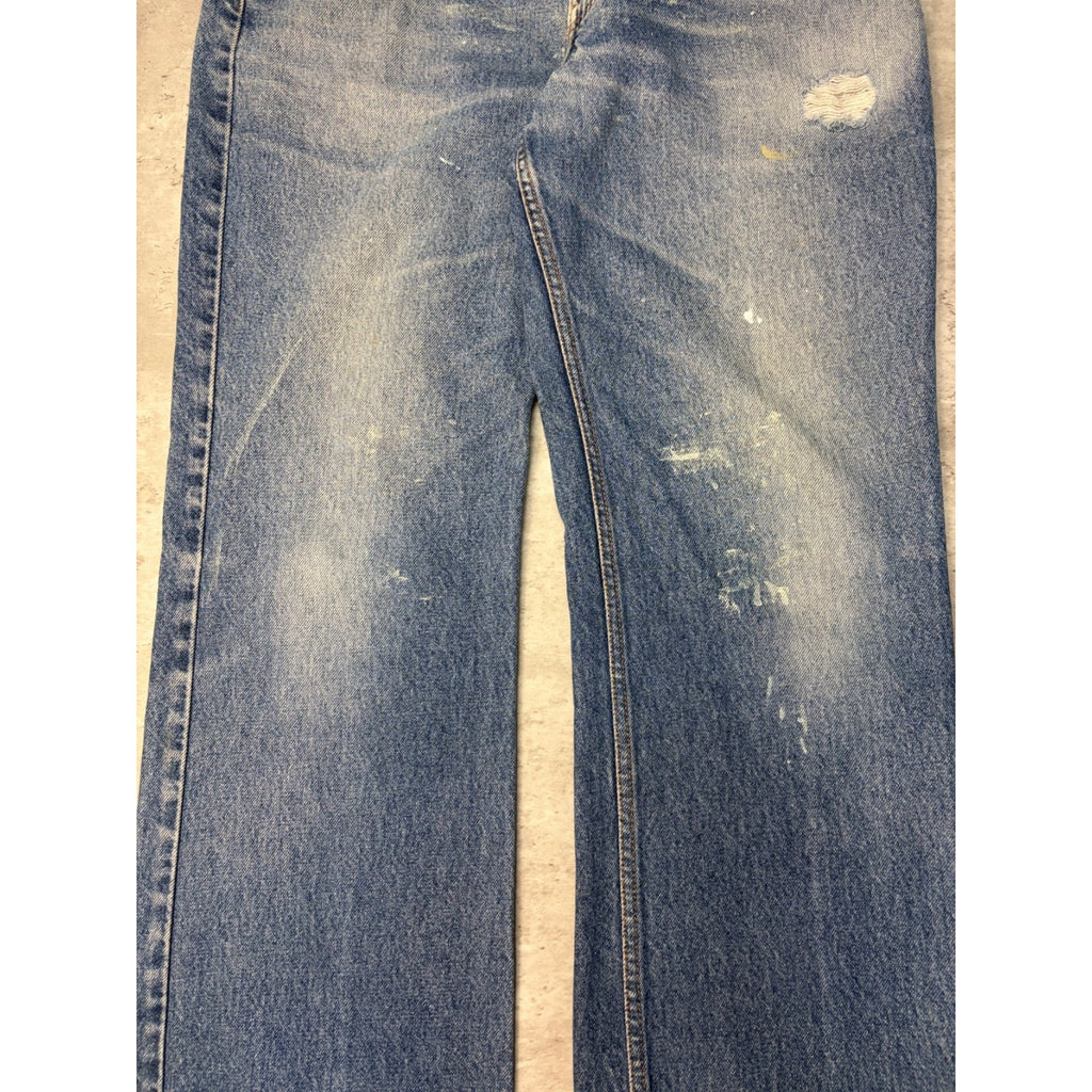 Vintage Levis 517 Red Tab Boot Cut Medium Wash Denim Pants Size 35