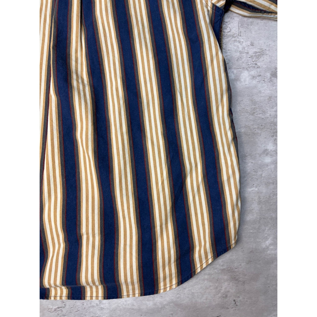 Vintage Eddie Bauer Striped Print Long Sleeve Button Up Shirt Size Small