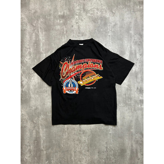 VTG 1994 Vancouver Canucks NHL Western Conference Champs T-Shirt Size Large