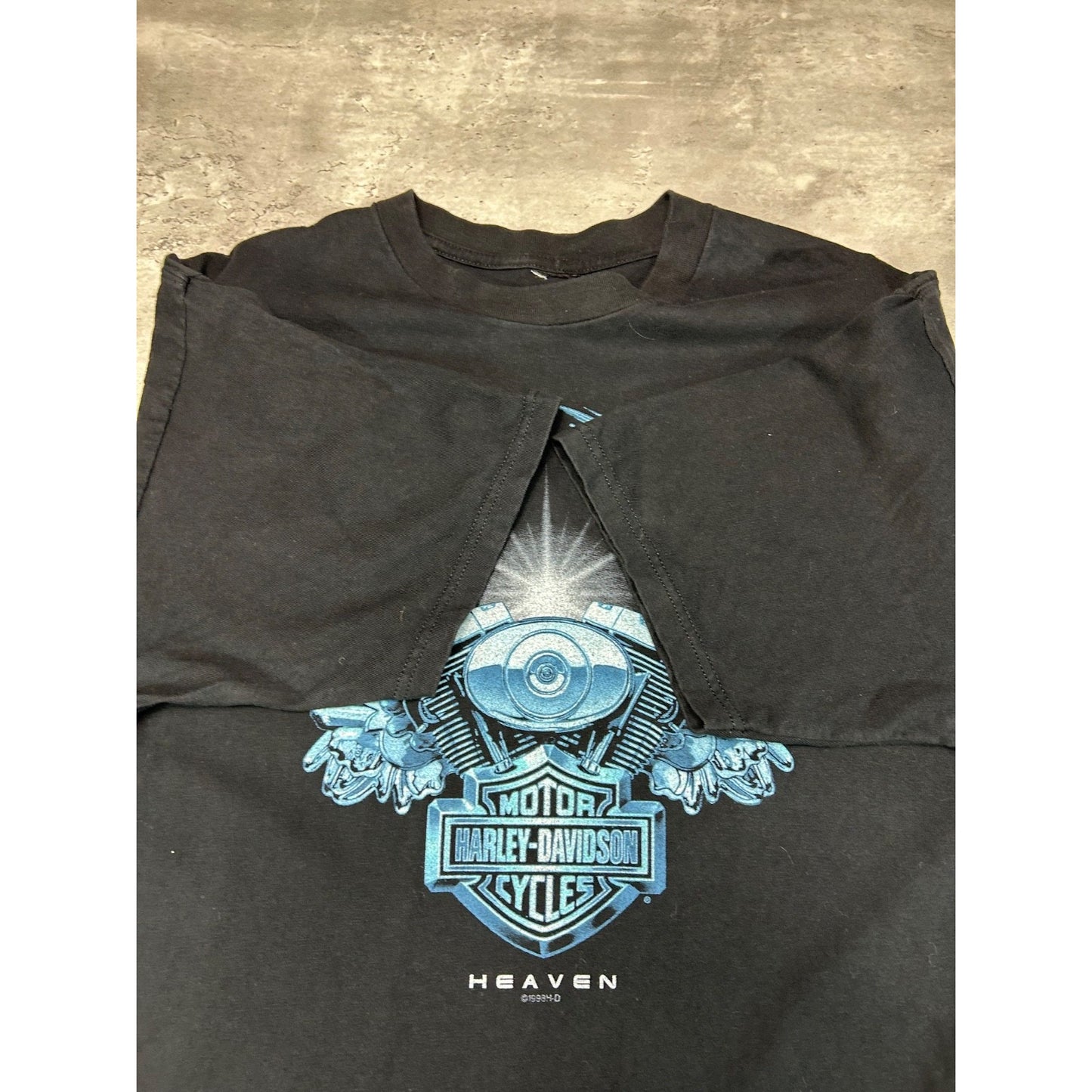 Vintage 1998 Harley Davidson Heaven Winged Engine Graphic T-Shirt Size XL