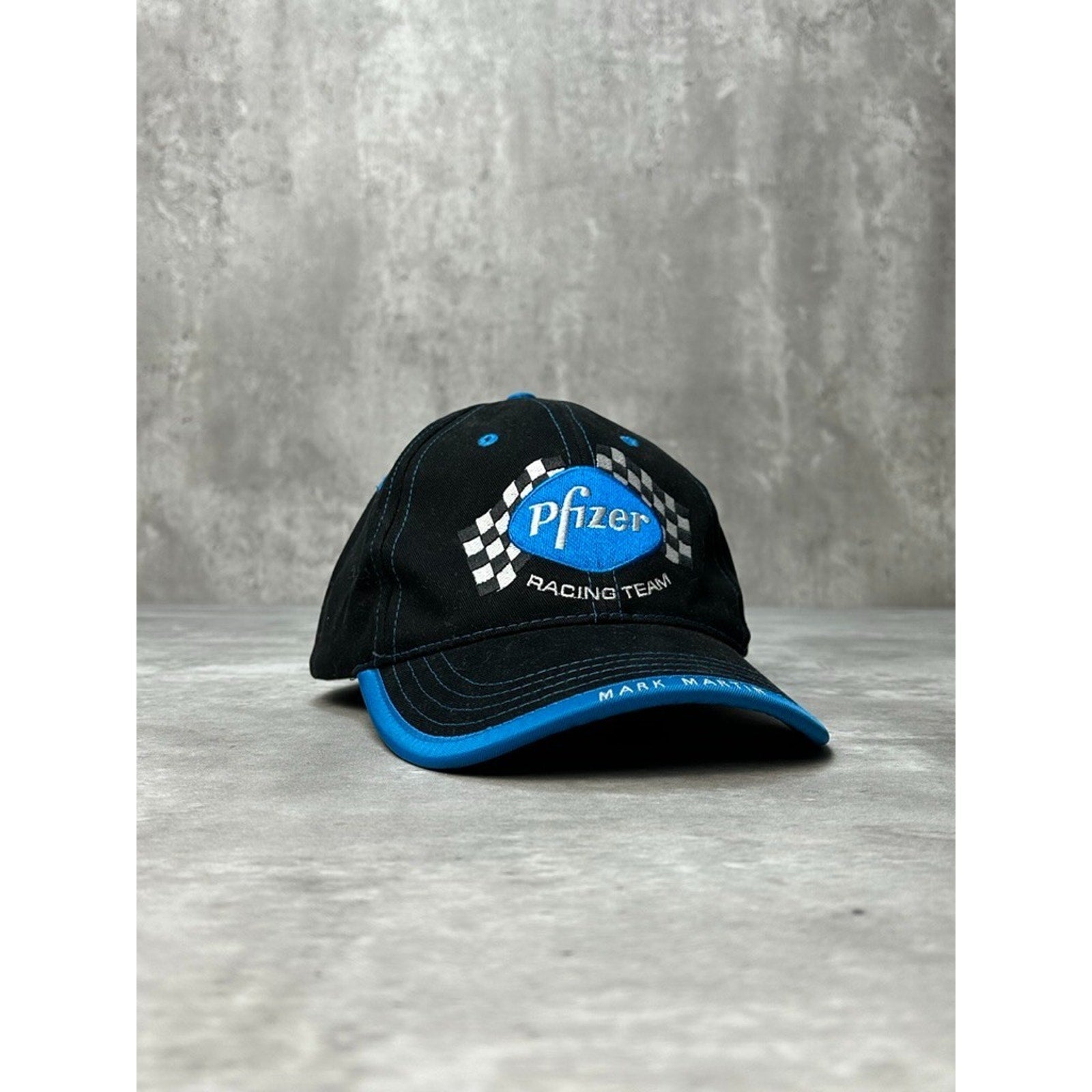 Vintage Mark Martin #6 Pfizer Racing Team Nascar Strapback Hat OSFA ...