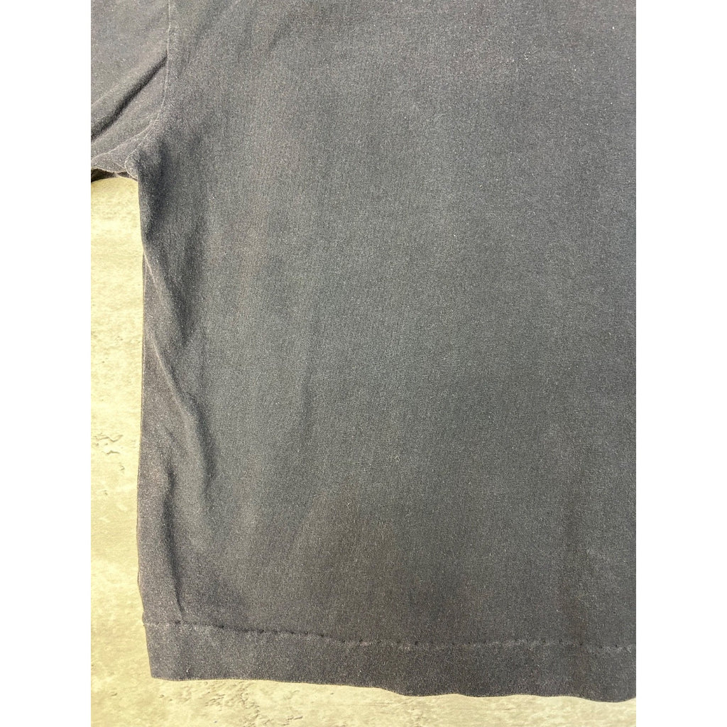 Vintage 90s Painted Flower Nature Art Graphic Black T-Shirt Size XL