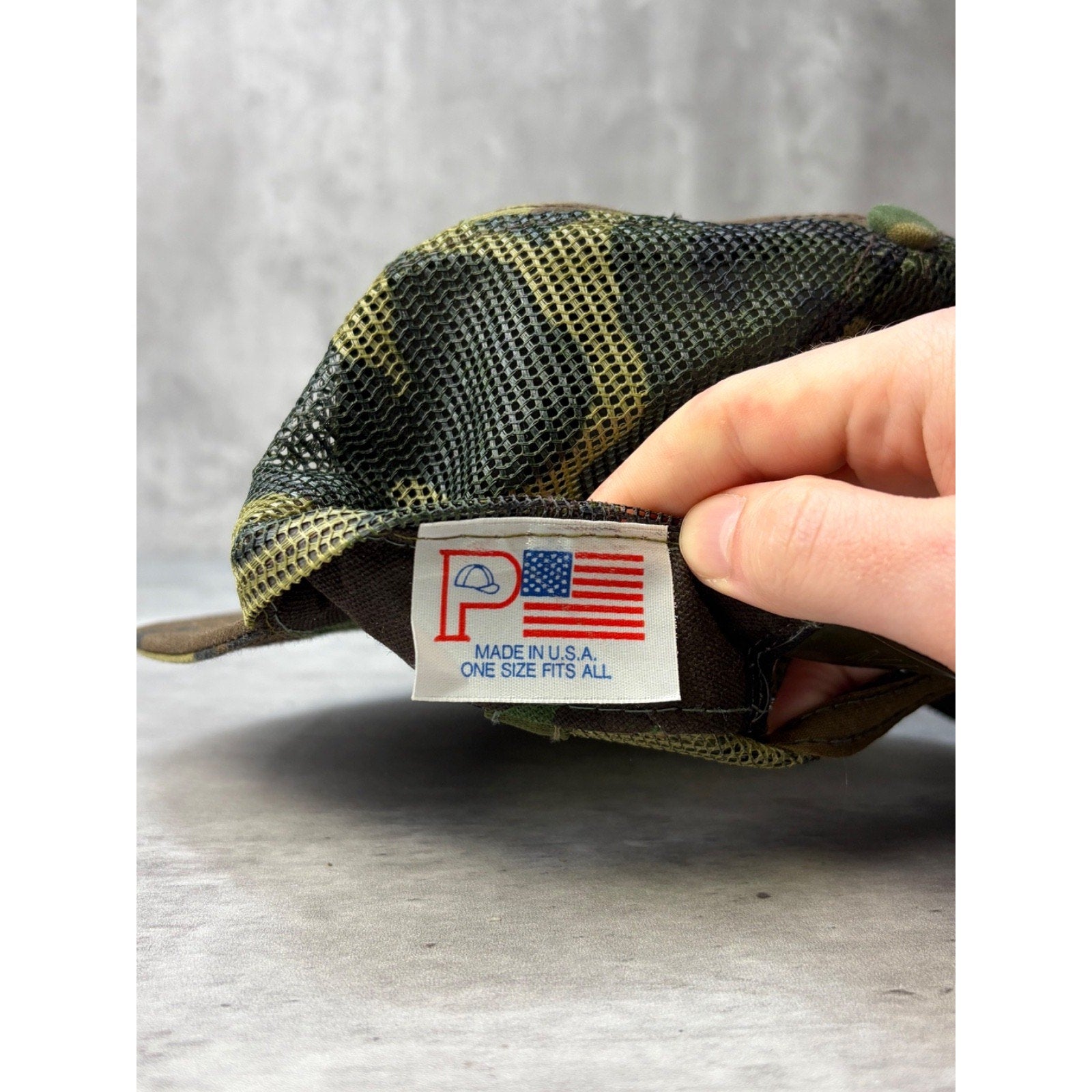 Vintage Goode Co Barbecue Embroidered Patch Camo Trucker Snapback Hat OSFA