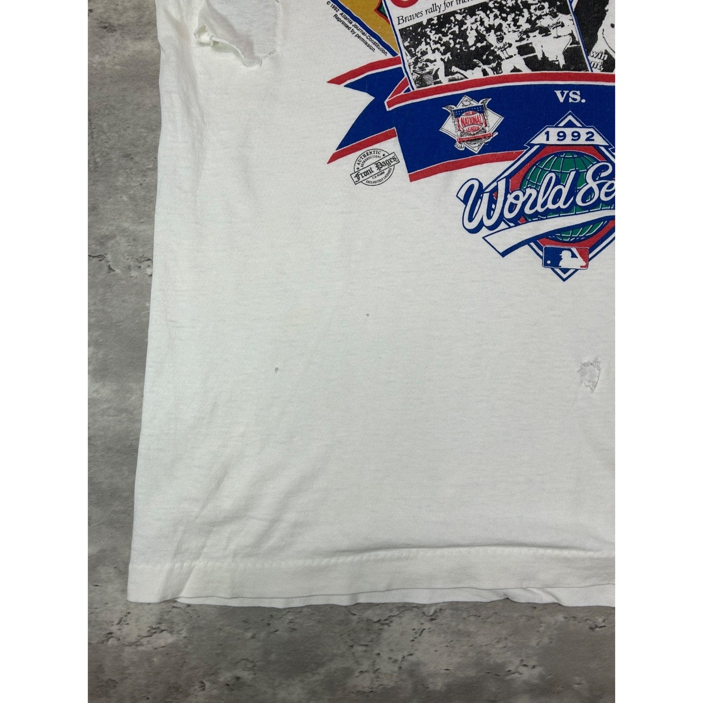Vintage 1992 Toronto Blue Jays Vs Atlanta Braves MLB World Series T-Shirt Sz XL