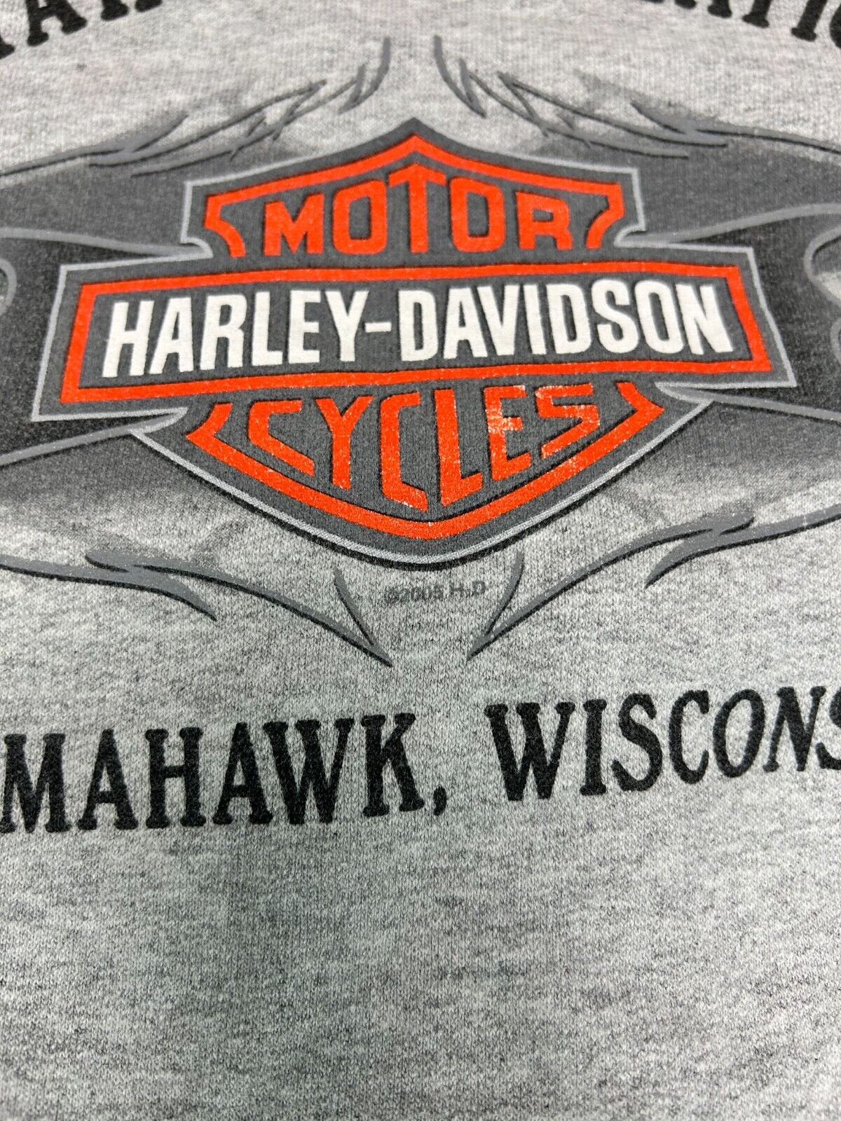 Harley Davidson Motorcycles Graphic Full Zip Hooded Sweatshirt Size XL Gray