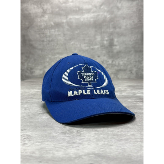 Vintage 90s Toronto Maple Leafs NHL Embroidered Logo Starter Strapback Hat OSFA