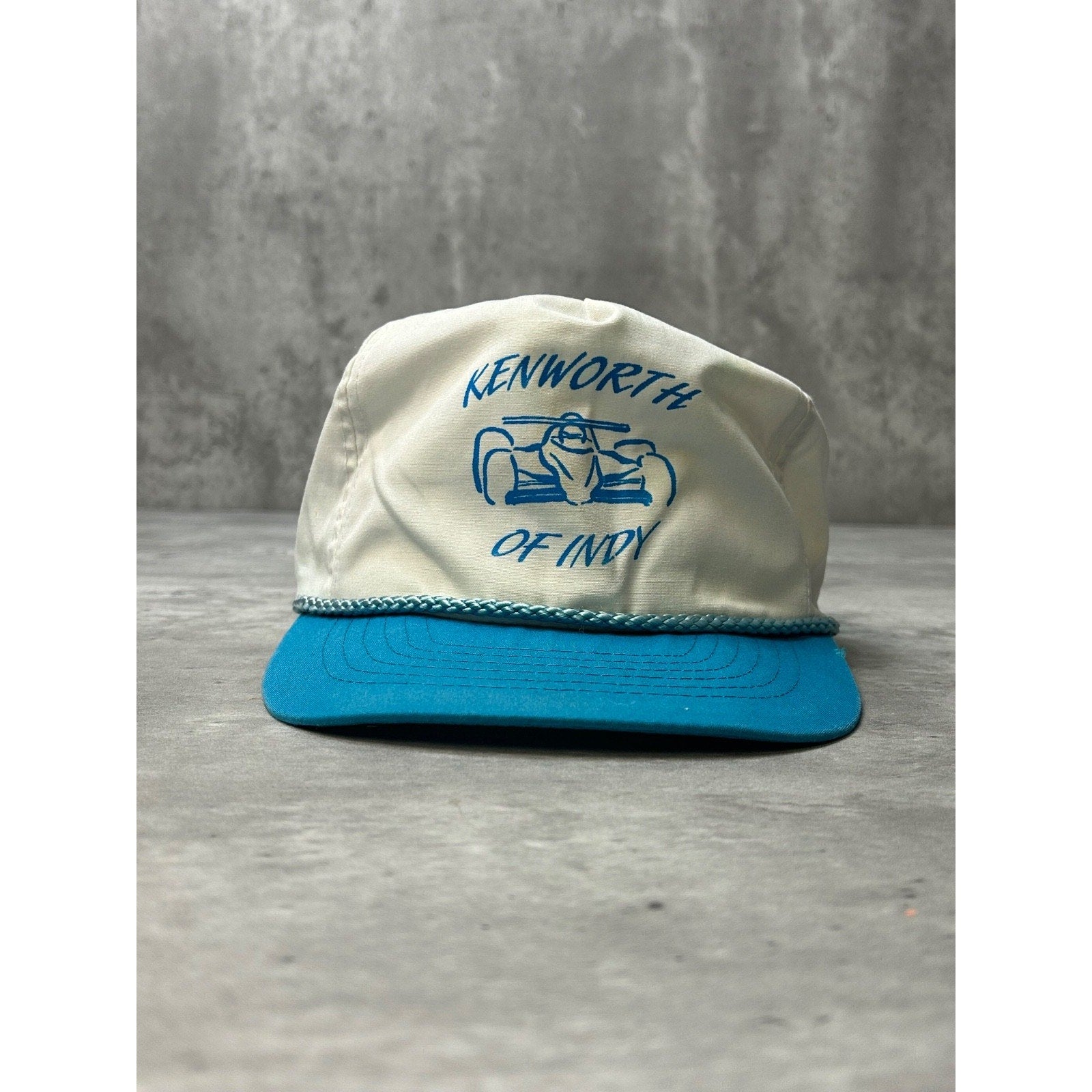 Vintage 90s Kenworth Of Indy Racing Graphic Two Tone Strapback Hat OSFA
