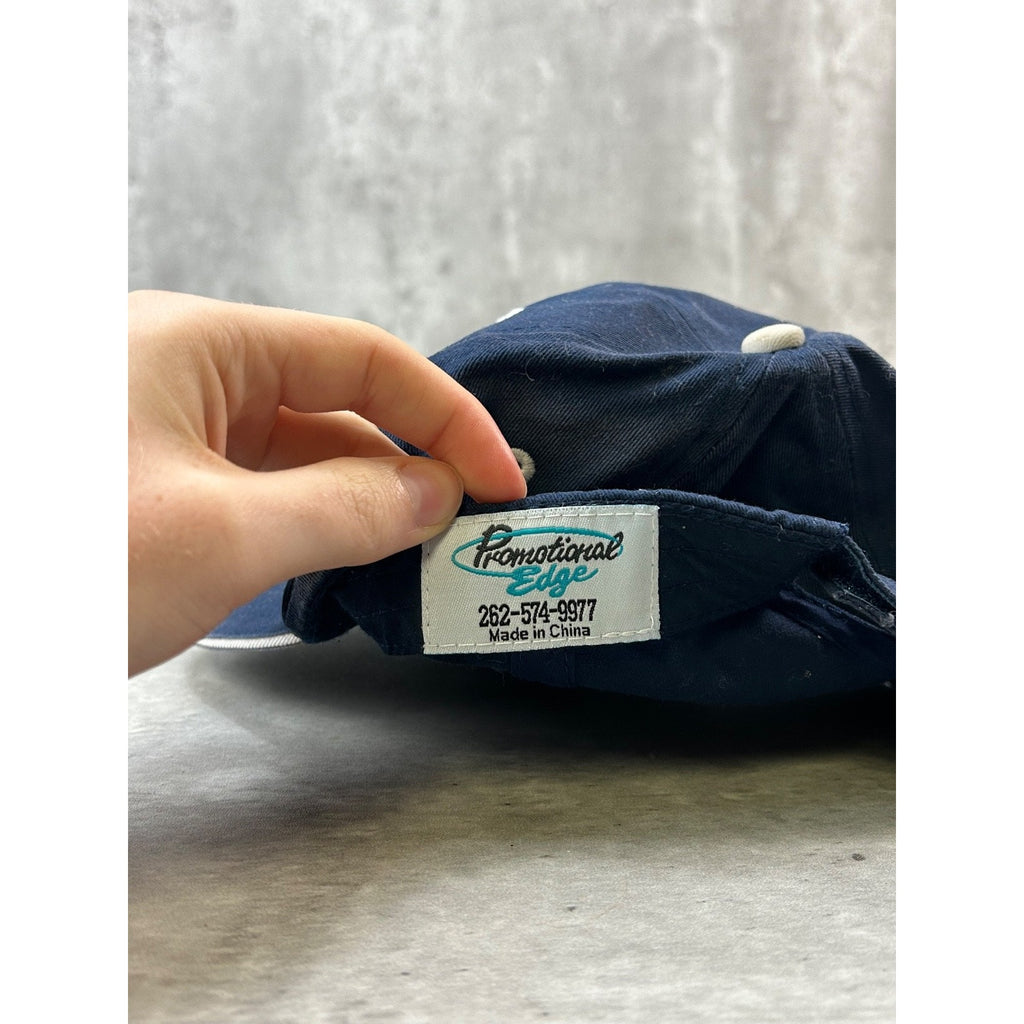 Vintage Pabst Blue Ribbon Embroidered Logo Beer Promo Strapback Hat OSFA