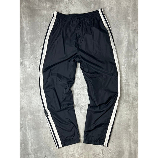 Vintage 90s Adidas Embroidered Three Stripes Nylon Track Pants Size Medium Black