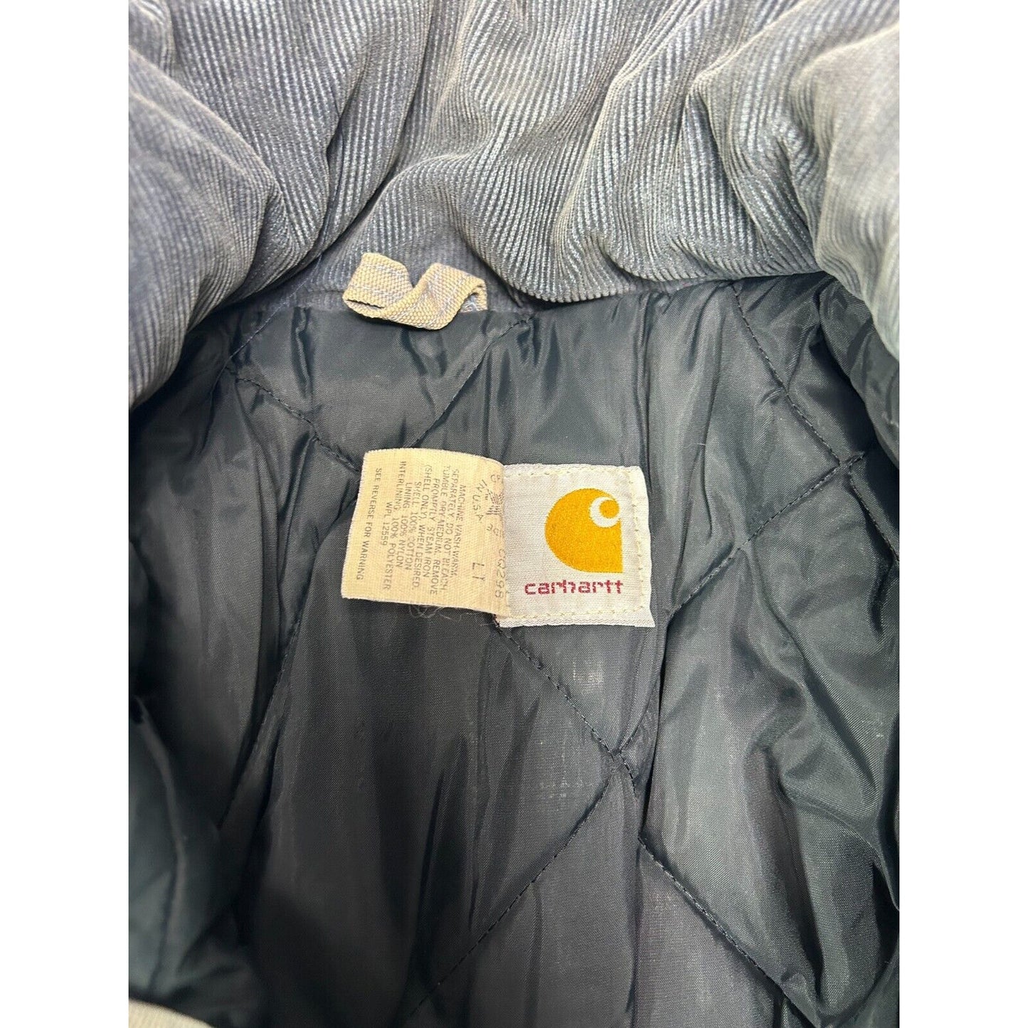 Vintage 90s Carhartt Quilted Lined Canvas Workwear Chore Jacket Size Large Tall