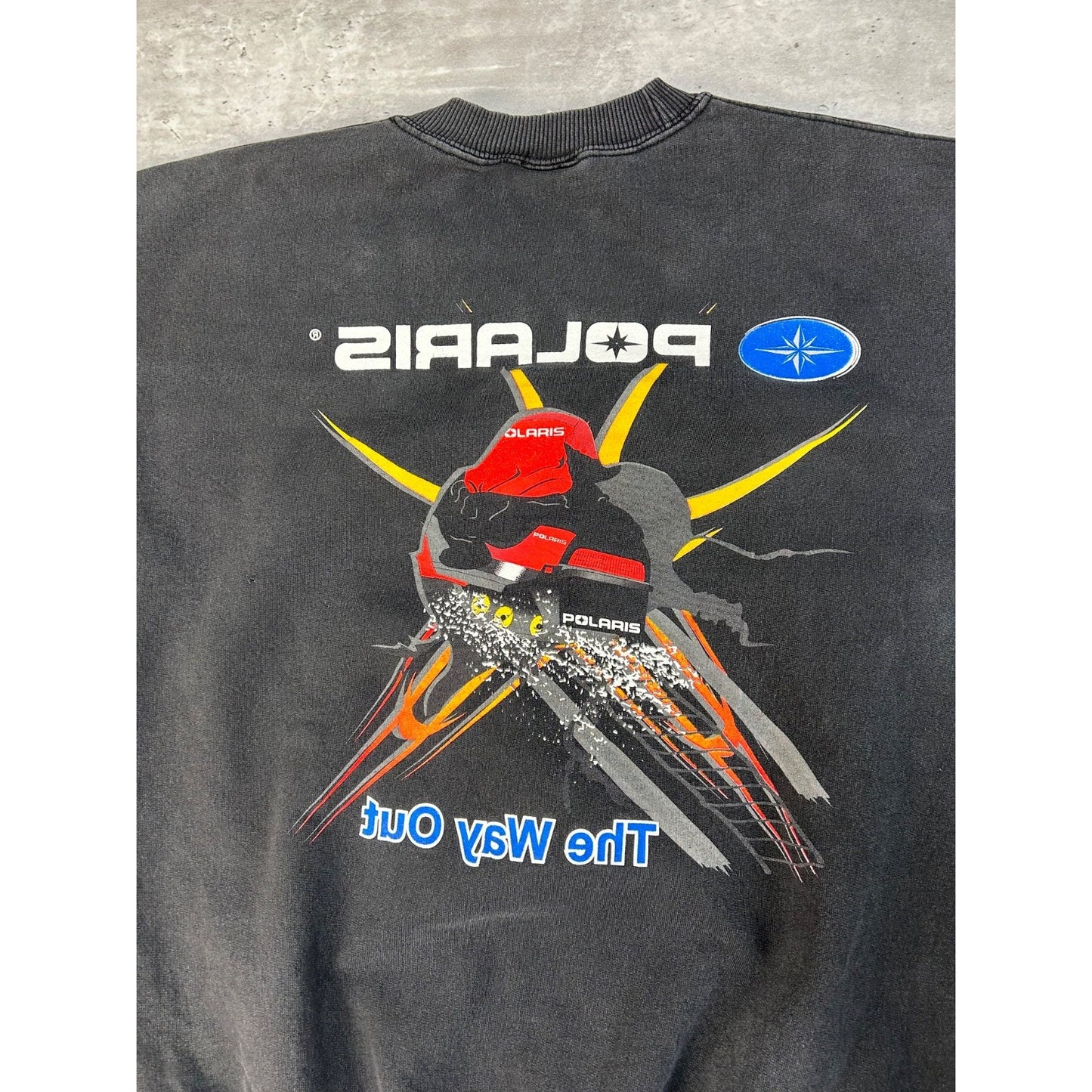 Vintage 90s Polaris Snowmobile The Way Out Big Graphic Sweatshirt Size Large