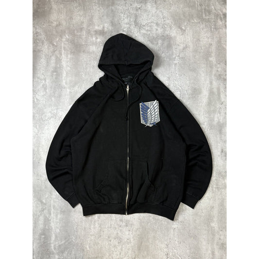 Attack On Titan Survey Corps Anime Promo Full Zip Hooded Sweatshirt Size XL