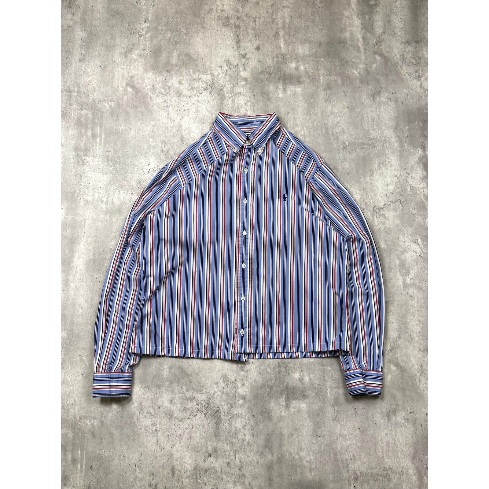 Vintage Polo Ralph Lauren Embroidered Pony Cropped Button Up Shirt Size Medium