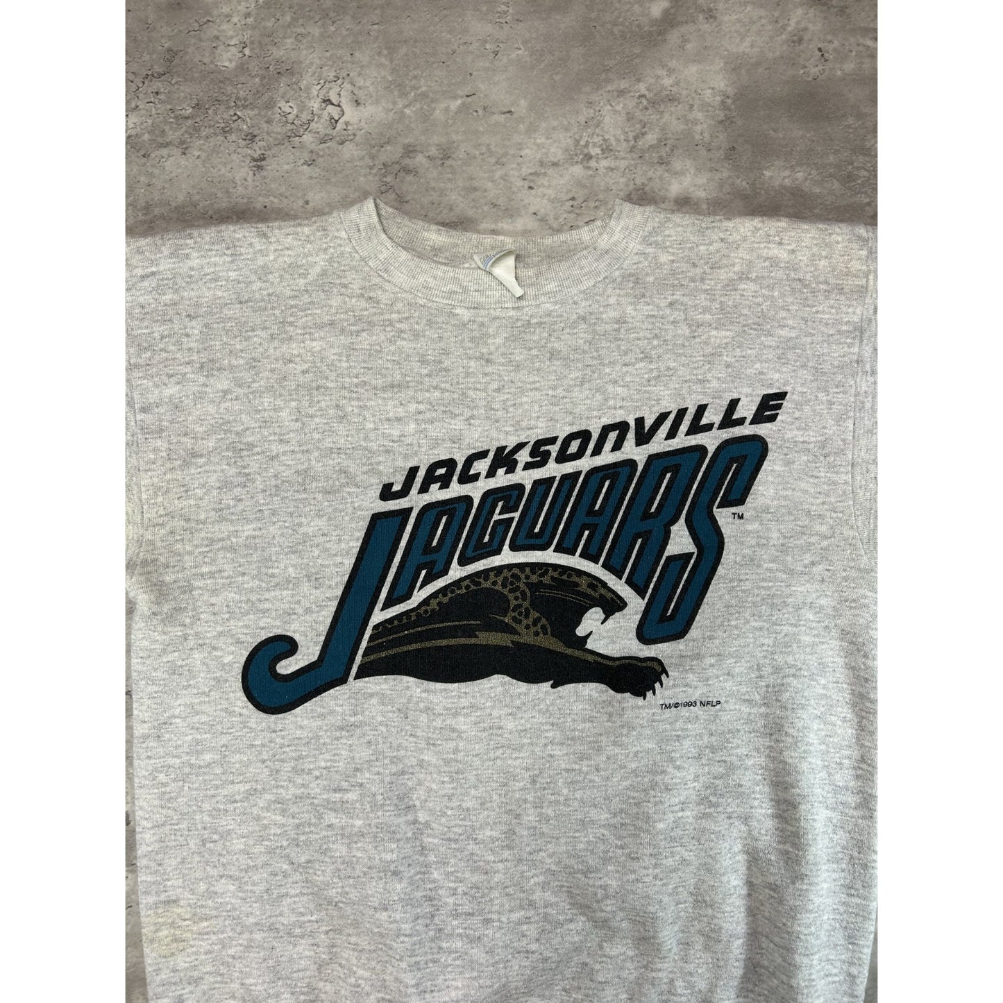 Vintage 1993 Jacksonville Jaguars NFL Banned Logo Graphic Sweatshirt Size Large