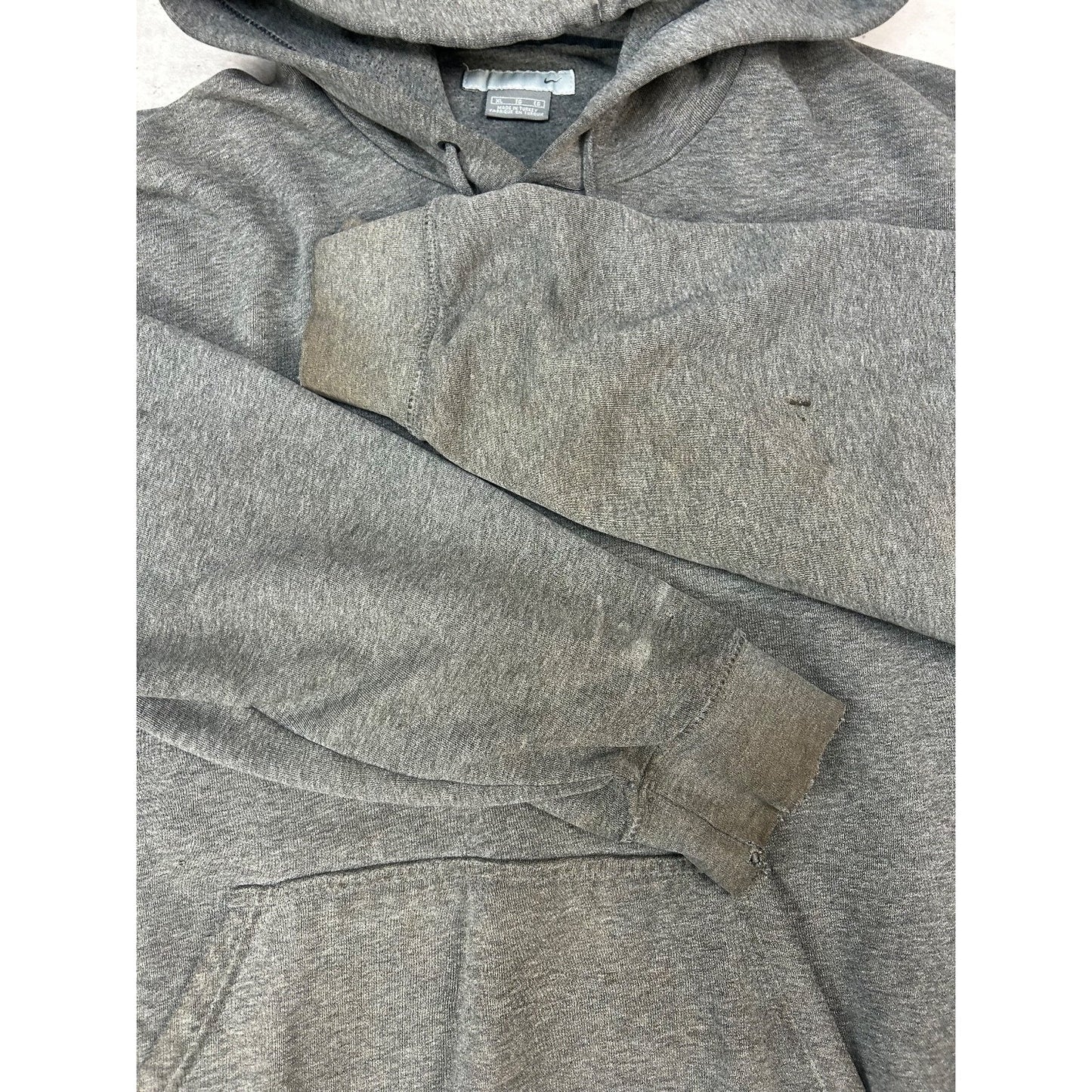 Vintage 2000s Nike Embroidered Mini Swoosh Hooded Sweatshirt Size XL Gray