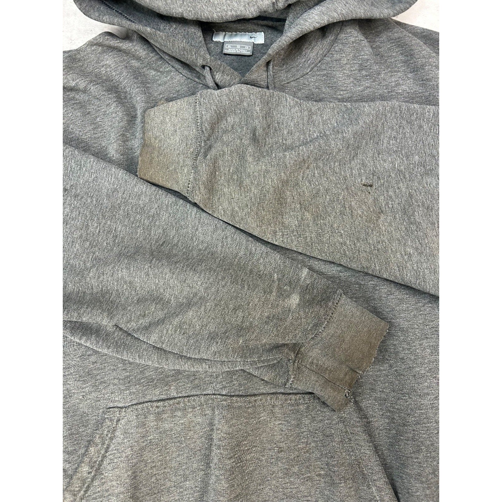 Vintage 2000s Nike Embroidered Mini Swoosh Hooded Sweatshirt Size XL Gray