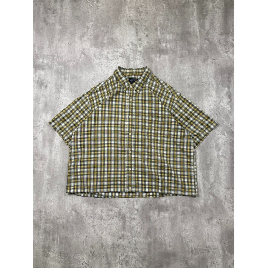 Vintage Sonoma Jean Company Plaid Single Pocket Cropped Button Up Shirt Size XL