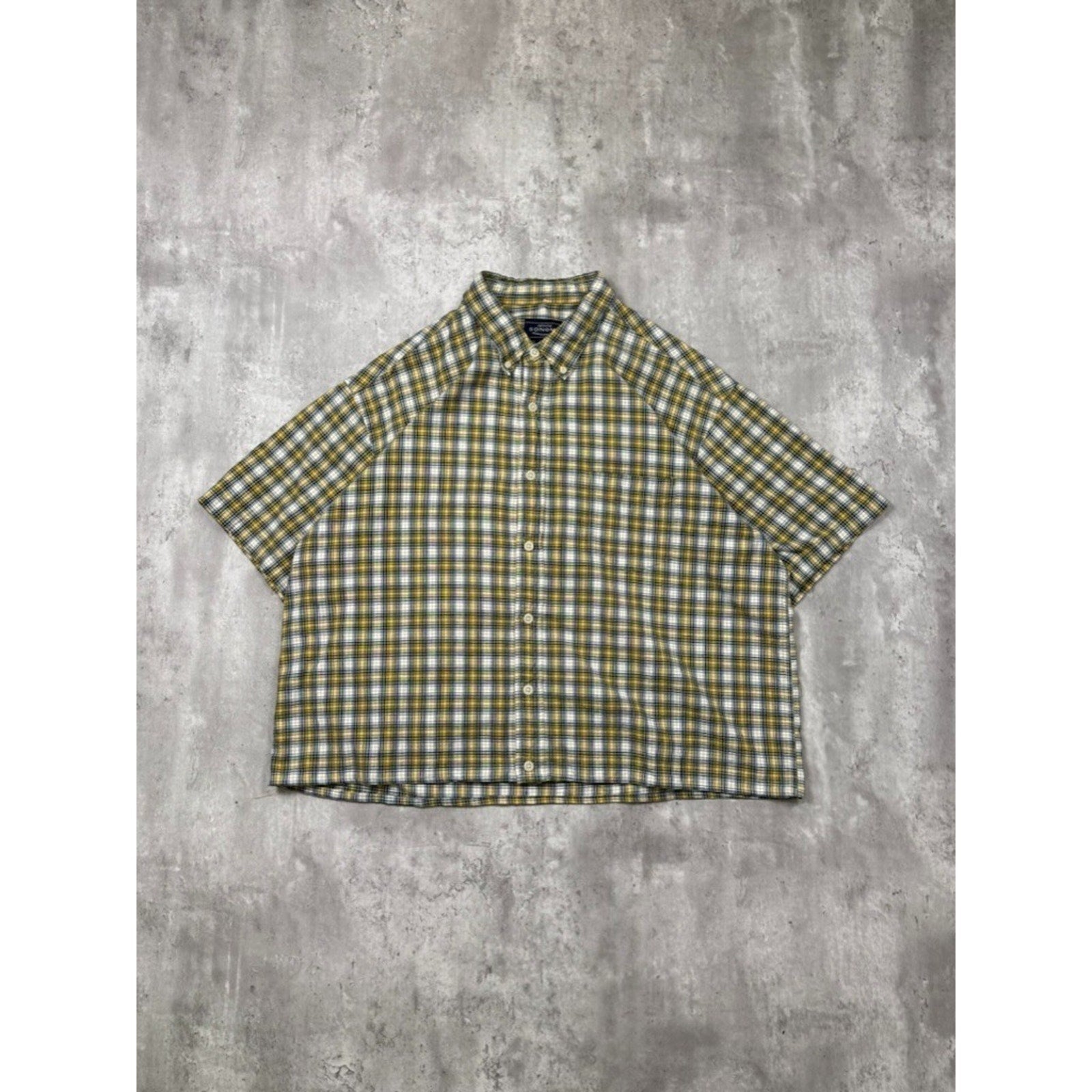 Vintage Sonoma Jean Company Plaid Single Pocket Cropped Button Up Shirt Size XL